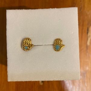 Stud earrings with turquoise stone